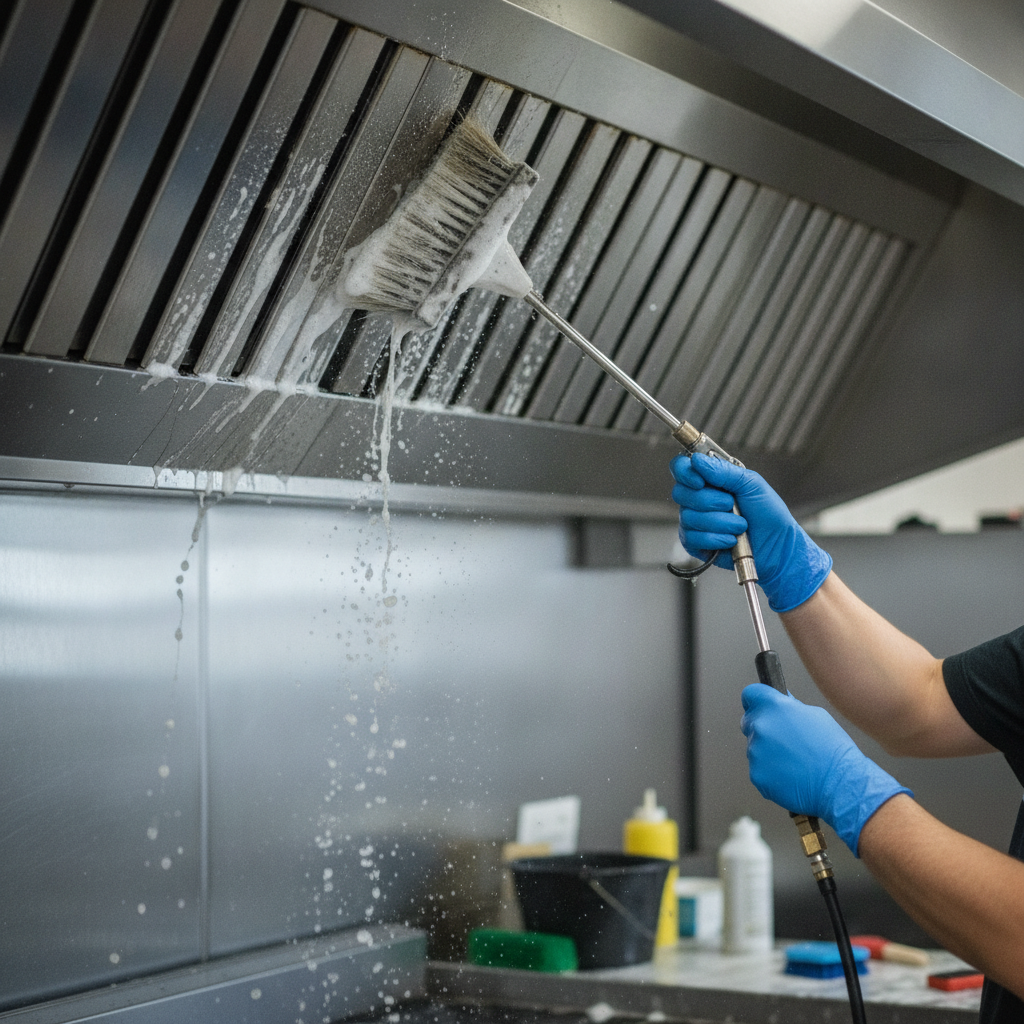 Vent Hood Cleaning no peoples faces just hands