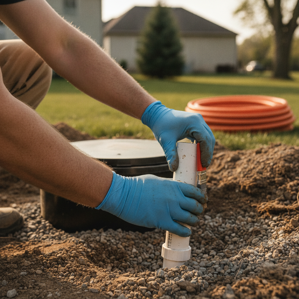 Residential Septic Services no peoples faces just hands