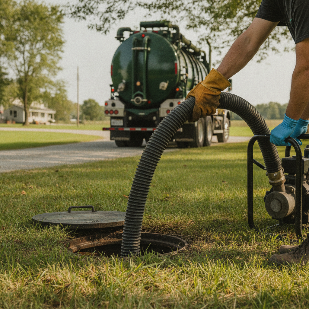 Septic Waste Removal no peoples faces just hands