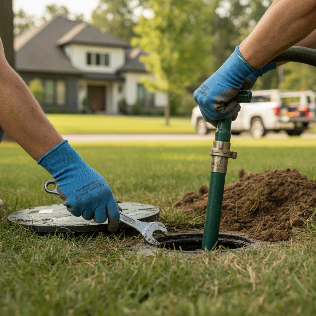 Residential Septic Services no peoples faces just hands