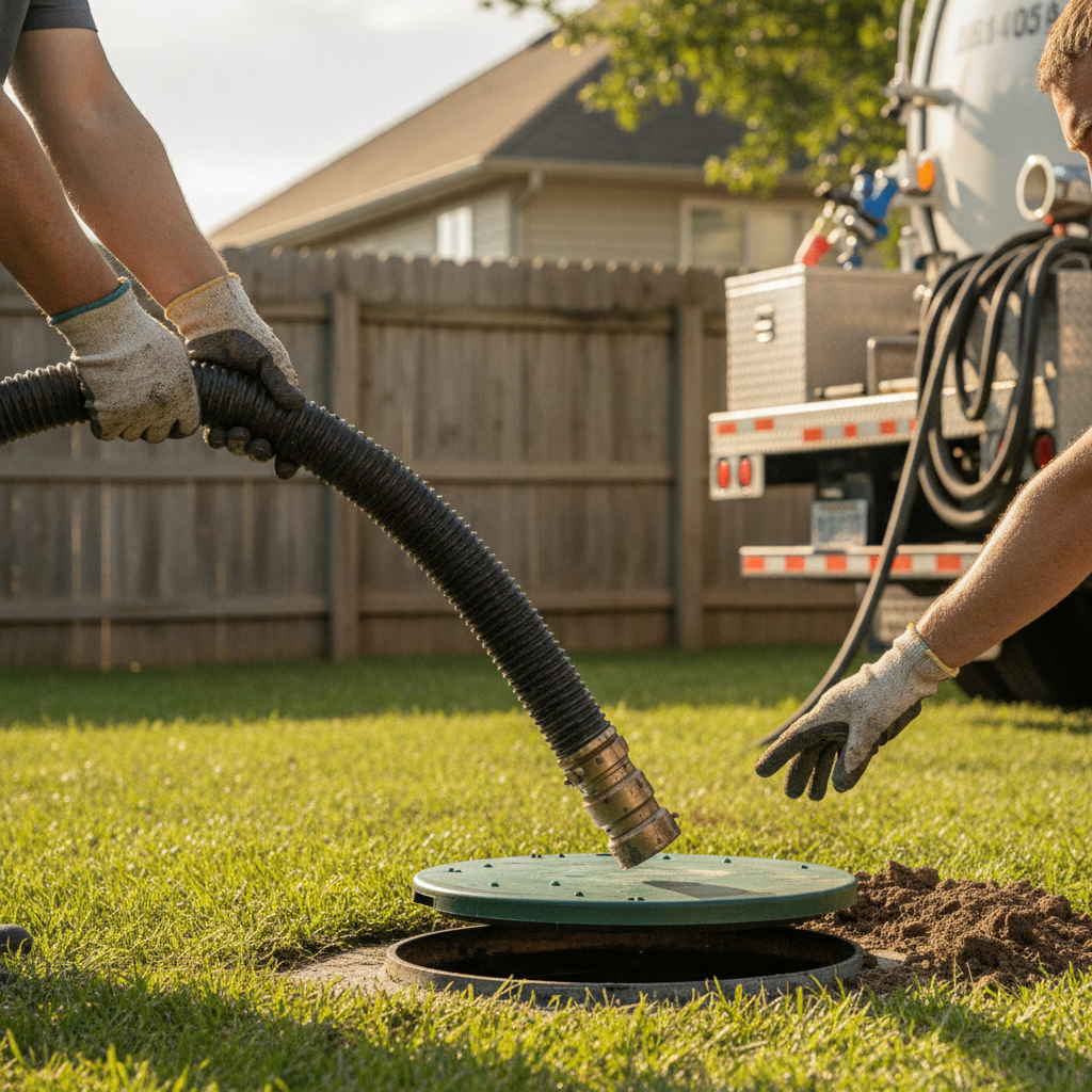Septic Waste Removal no peoples faces just hands